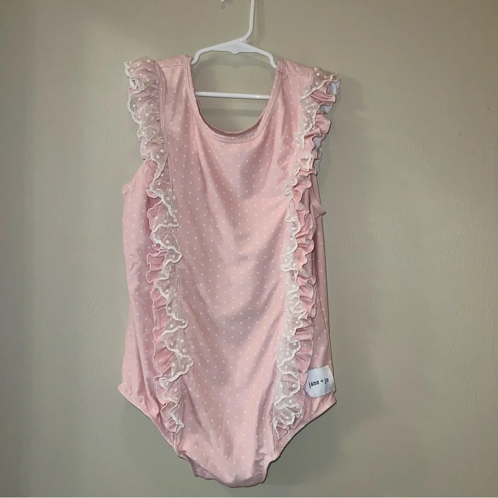 Jane + Jo Polka Dot Ruffle Swimsuit